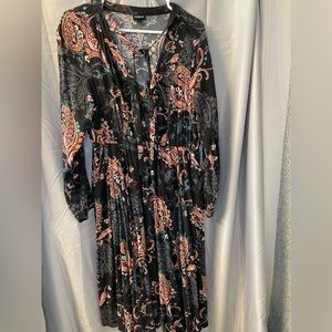 MIDI CHALLIS SKATER DRESS